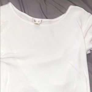 White Ruffled crop top